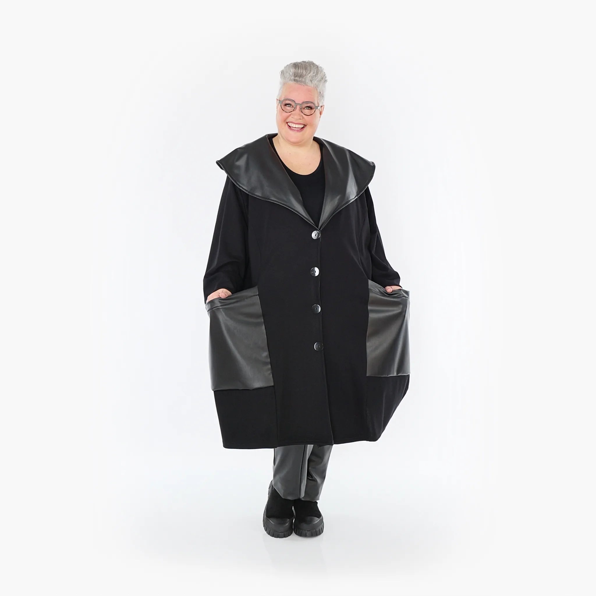  Ballonmantel von AKH Fashion aus Polyester, 1414.07002, Schwarz, Schick, Modern, Bequem