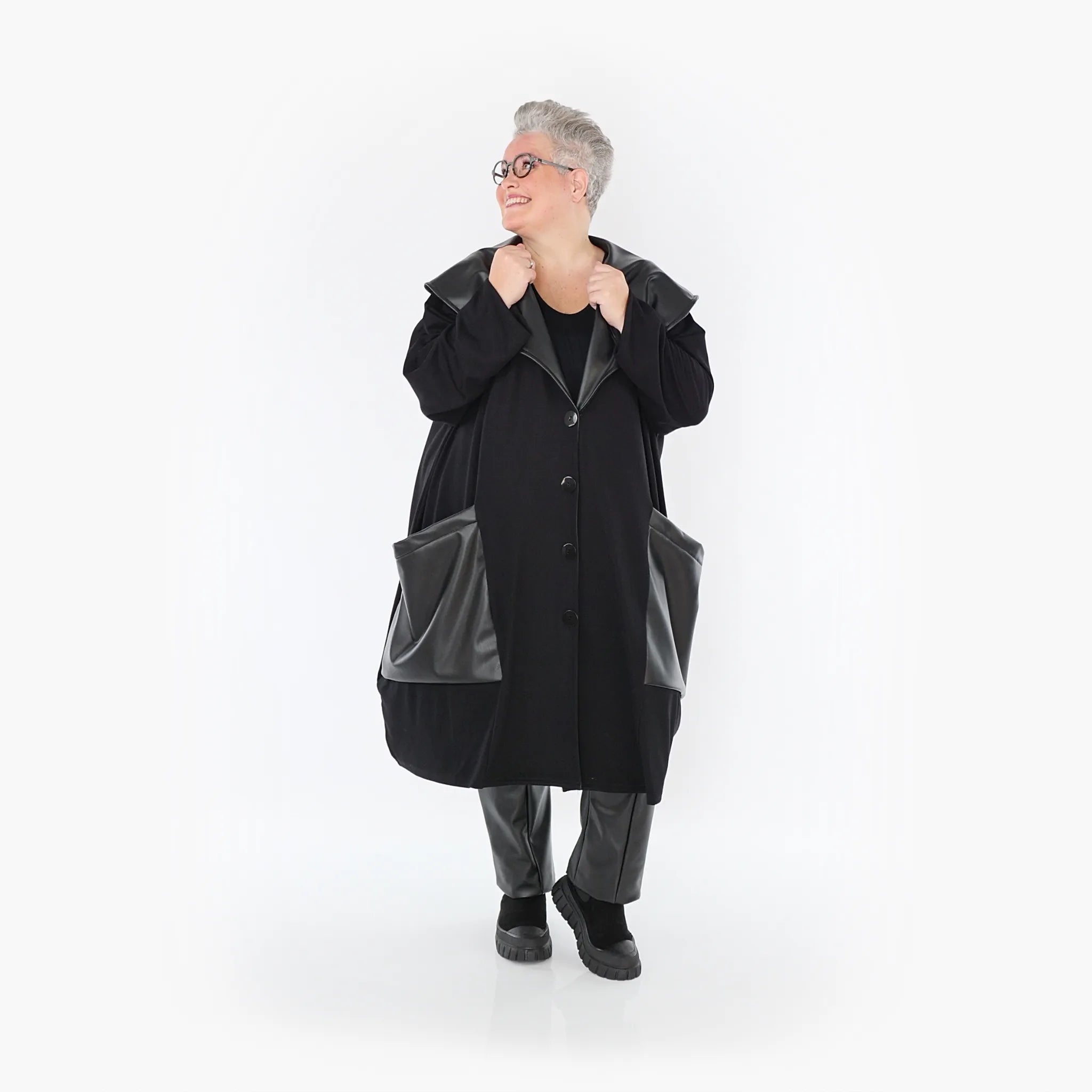  Ballonmantel von AKH Fashion aus Polyester, 1414.07002, Schwarz, Schick, Modern, Bequem