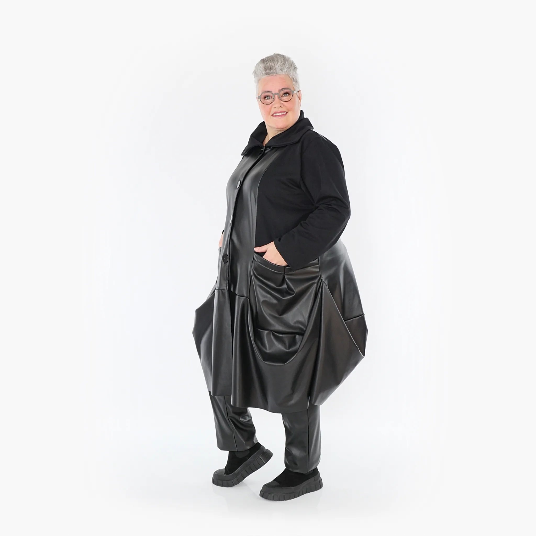  Ballonmantel von AKH Fashion aus Polyester, 1414.07018, Schwarz, Schick, Modern, Bequem