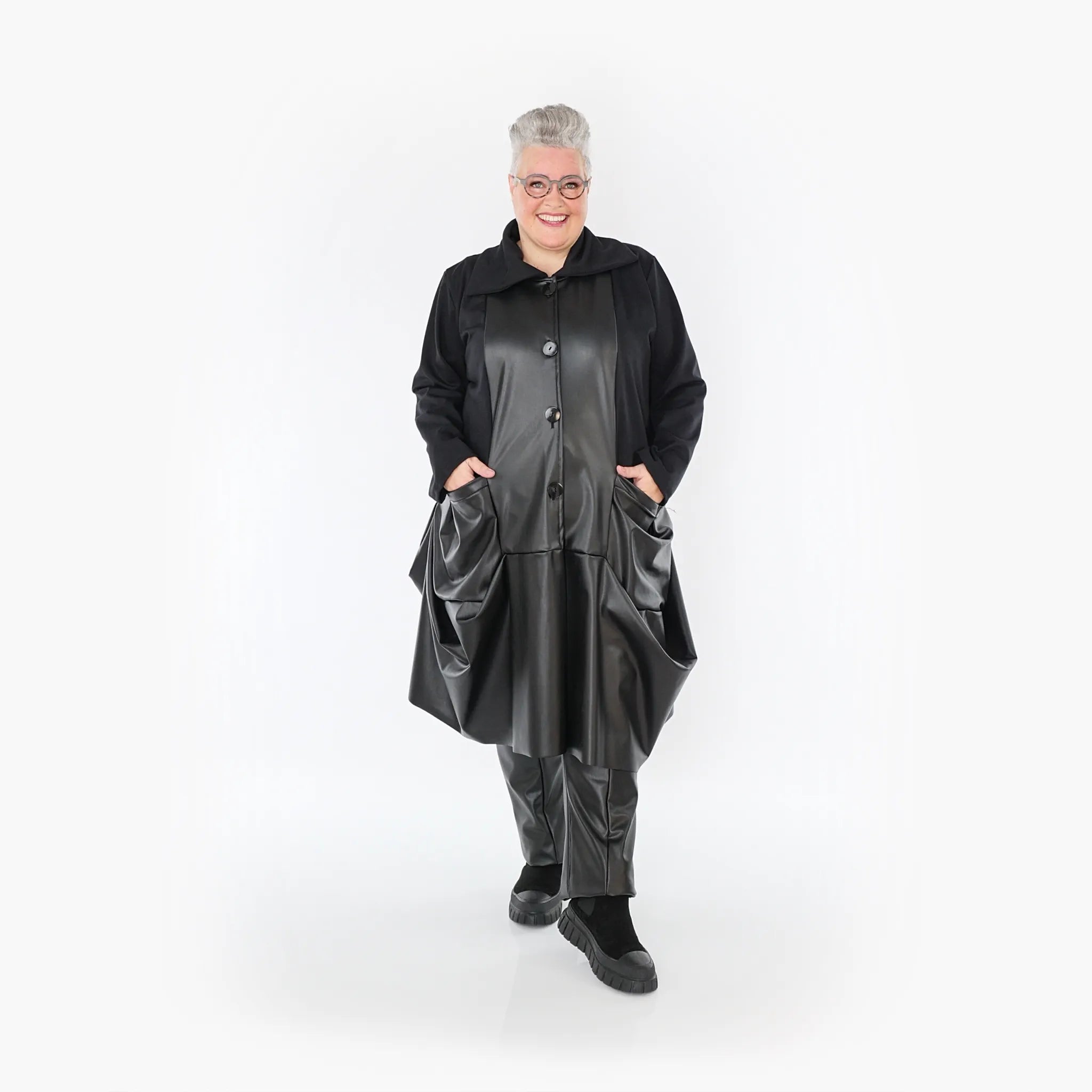  Ballonmantel von AKH Fashion aus Polyester, 1414.07018, Schwarz, Schick, Modern, Bequem