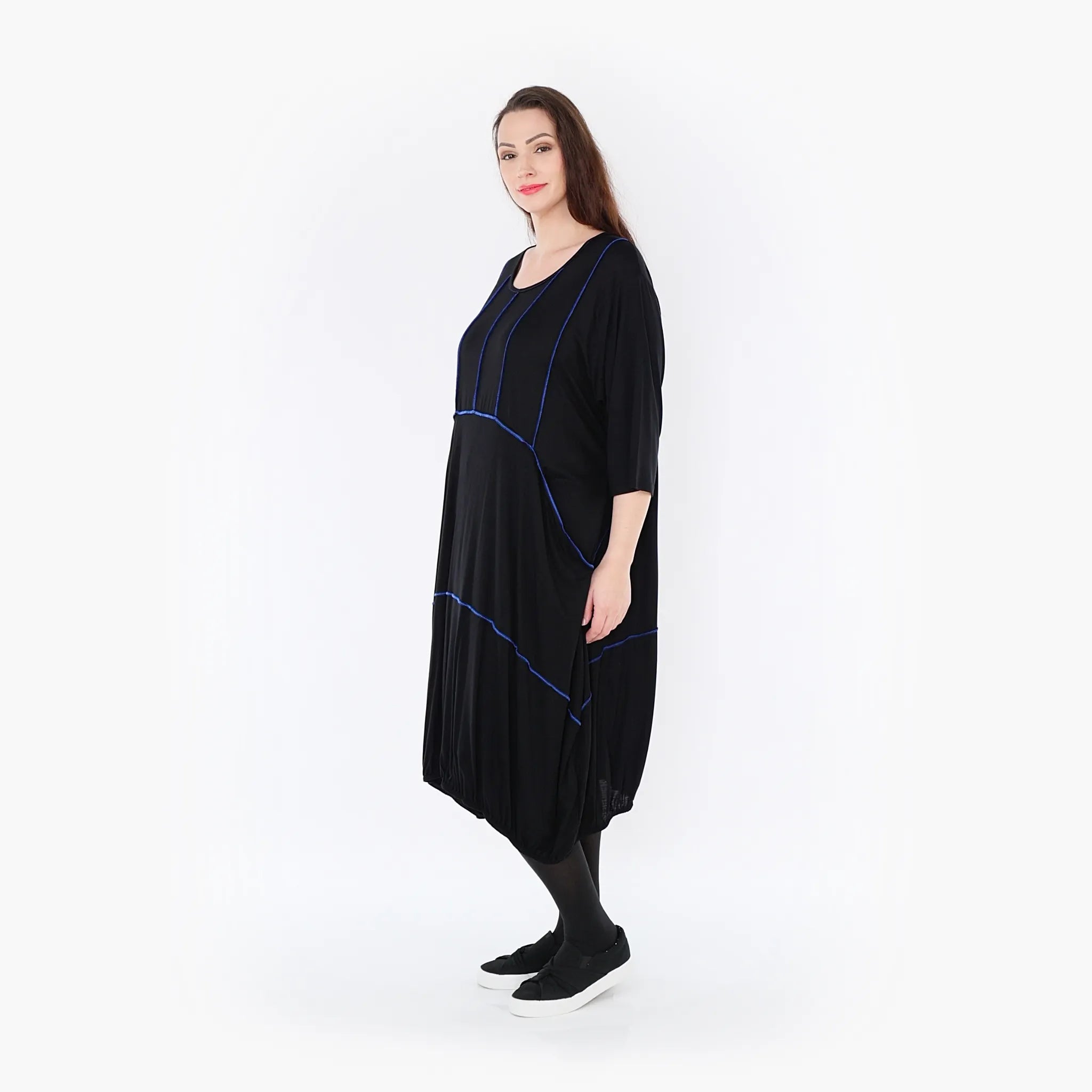  Ballonkleid von AKH Fashion aus Viskose, 1416.06564, Schwarz/Blau, Schick, Modern, Bequem
