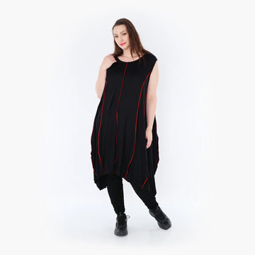 Ballon Tunika von AKH Fashion aus Viskose, 1416.06913, Schwarz/Rot, Schick, Modern, Bequem