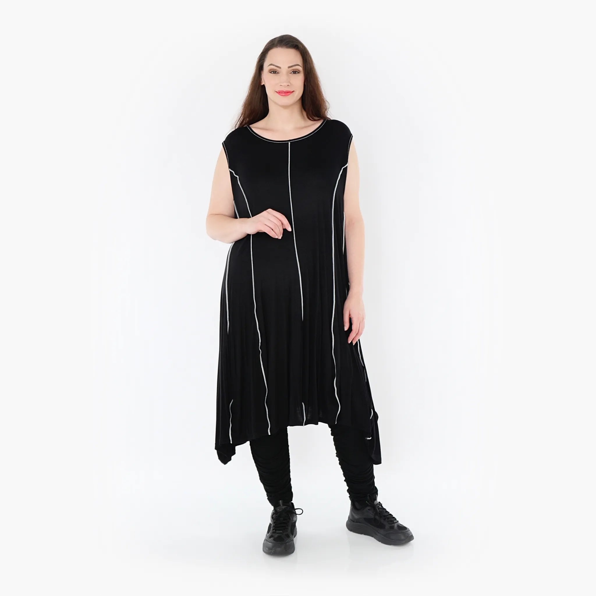  Ballon Tunika von AKH Fashion aus Viskose, 1416.06913, Schwarz/Weiß, Schick, Modern