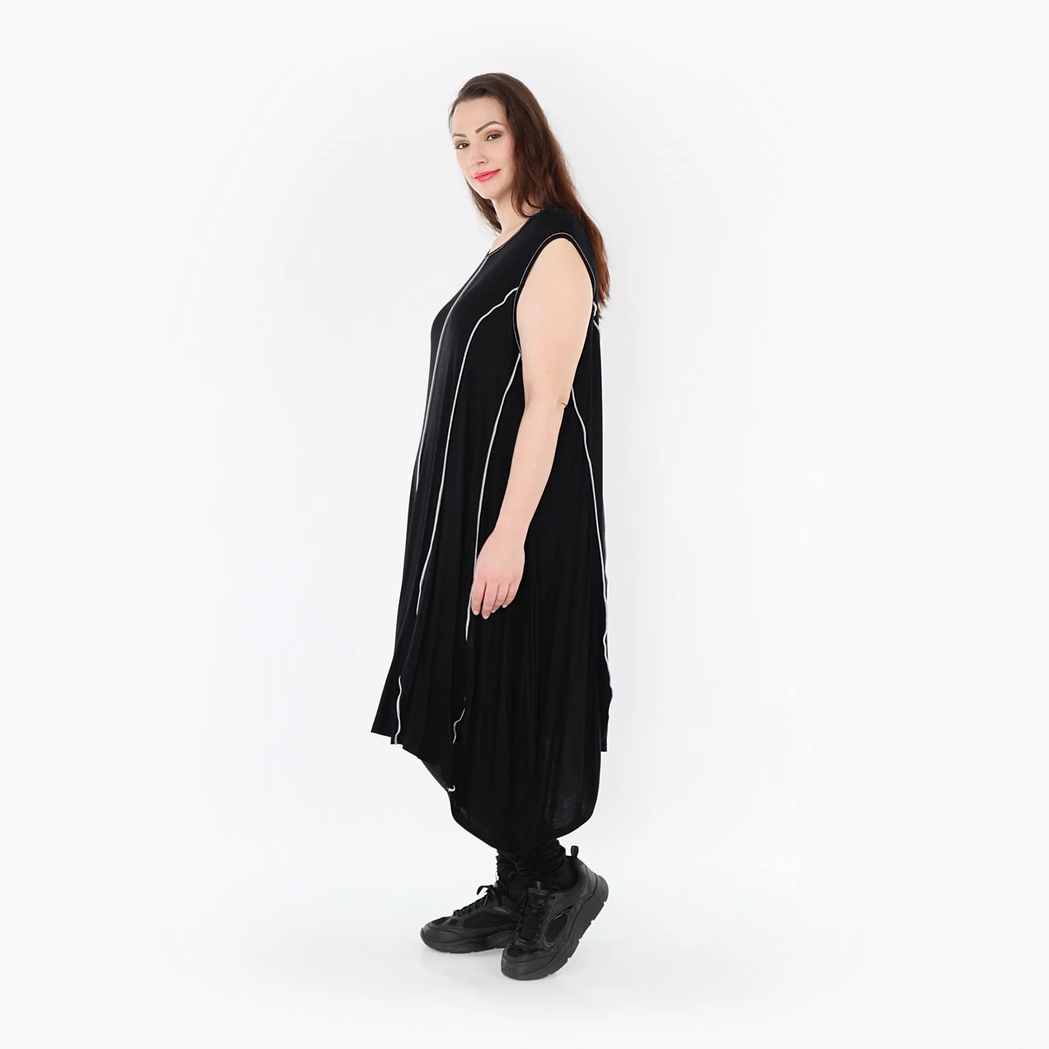  Ballon Tunika von AKH Fashion aus Viskose, 1416.06913, Schwarz/Weiß, Schick, Modern