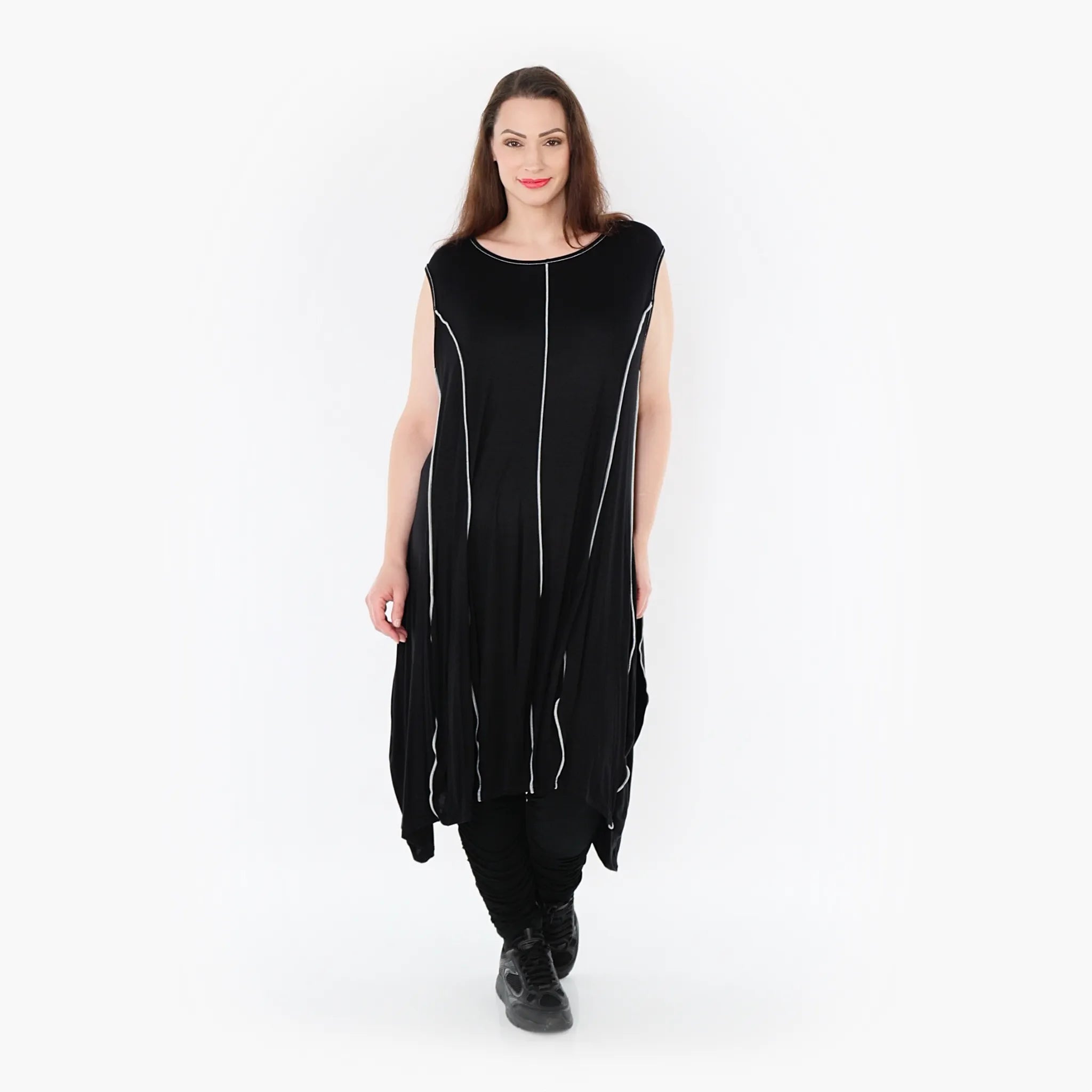  Ballon Tunika von AKH Fashion aus Viskose, 1416.06913, Schwarz/Weiß, Schick, Modern