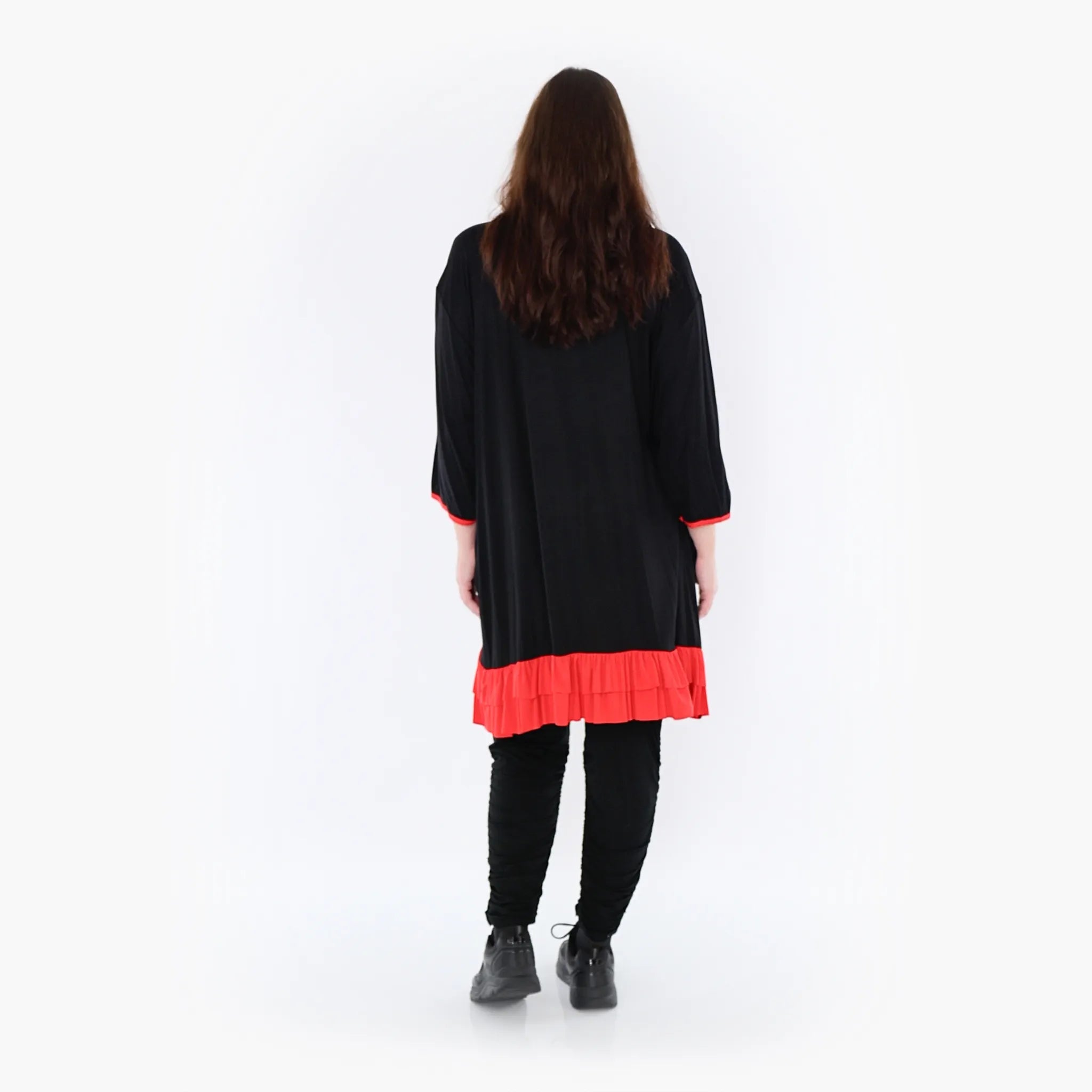  A-Form Shirt von AKH Fashion aus Viskose, 1416.06916, Schwarz/Rot, Schick, Modern, Bequem
