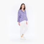  AKH Fashion Jacke in gerundeter Form, aus Viskose, 1417.06910, Flieder/Weiß, Schick