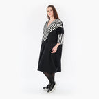  Ballonkleid von AKH Fashion aus Viskose, 1419.06901, Ecru/Schwarz, Schick, Modern, Bequem