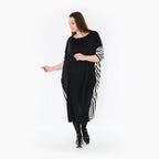  AKH Fashion Kleid in gerader Form, aus Viskose, 1419.06905, Ecru/Schwarz, Schick, Modern