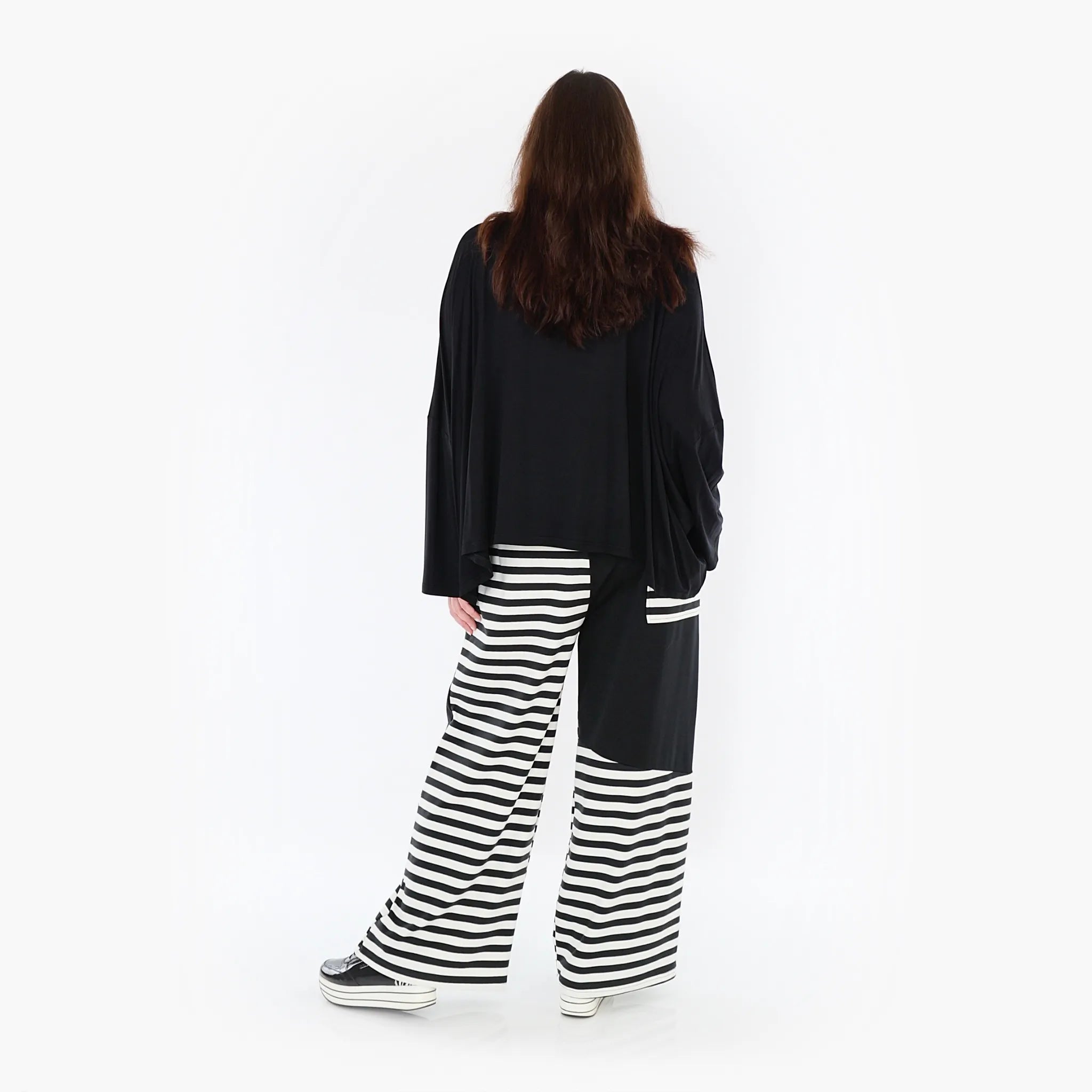  AKH Fashion Hose in gerader Form, aus Viskose, 1419.06907, Ecru/Schwarz, Schick, Modern