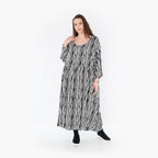  Ballonkleid von AKH Fashion aus Viskose, 1406677, Schwarz/Weiß, Pinselstrich, Schick