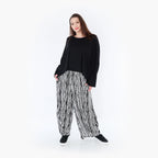  Ballonhose von AKH Fashion aus Viskose, 1408069, Schwarz/Weiß, Pinselstrich, Schick