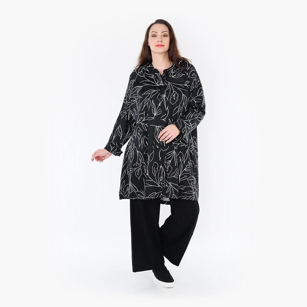  AKH Fashion Jacke in gerader Form, aus Baumwolle, 1406694, Schwarz/Weiß, Schick, Modern