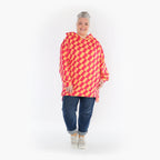  AKH Fashion Bigshirt in gerader Form, aus Baumwolle, 1427.06988, Koralle/Fuchsia, Kariert