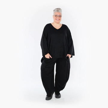 AKH Fashion Bigshirt in kastiger Form, aus Viskose, 1429.06993, Schwarz, Schick, Modern