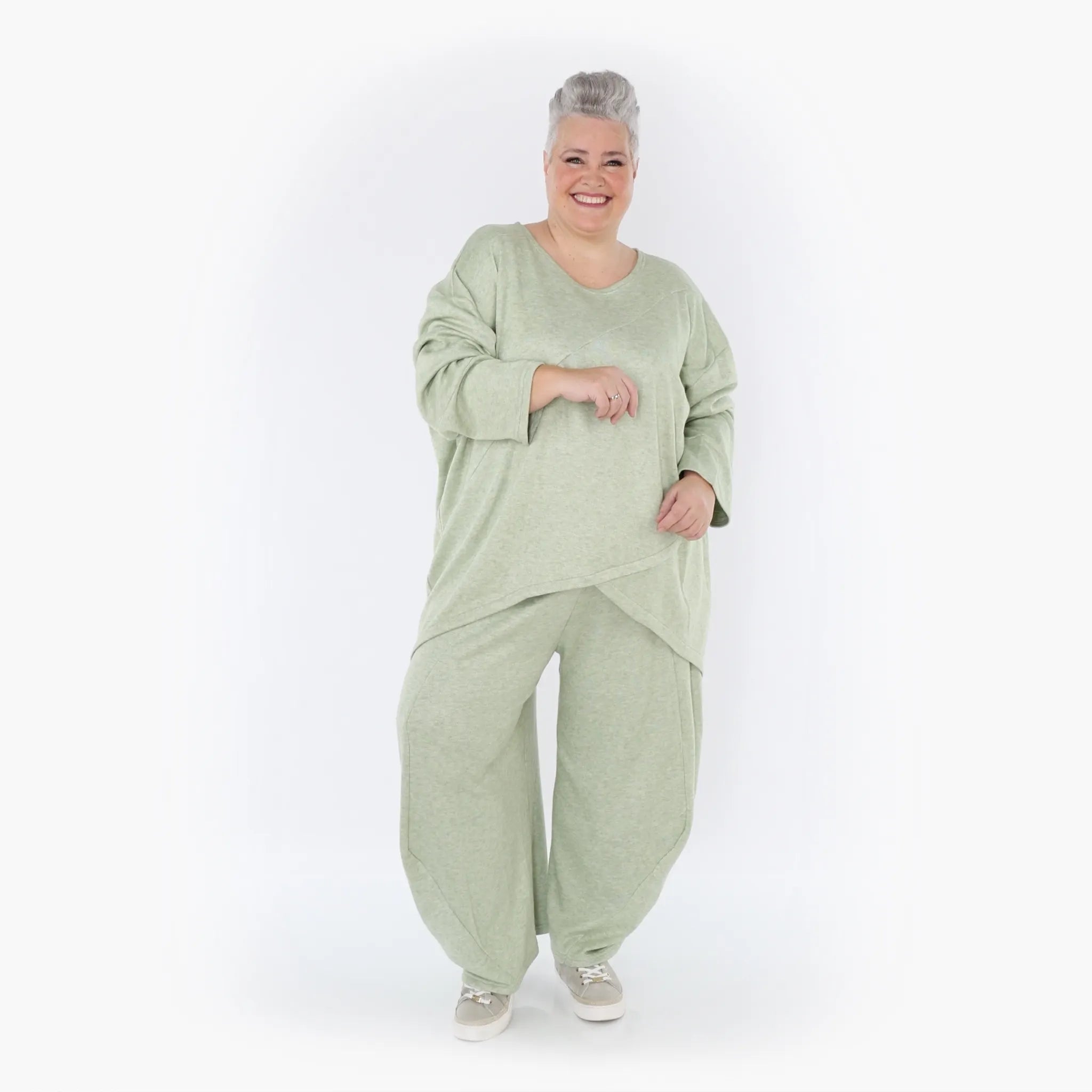  A-Form Bigshirt von AKH Fashion aus Viskose, 1429.07013, Apfelgrün, Schick, Modern, Bequem