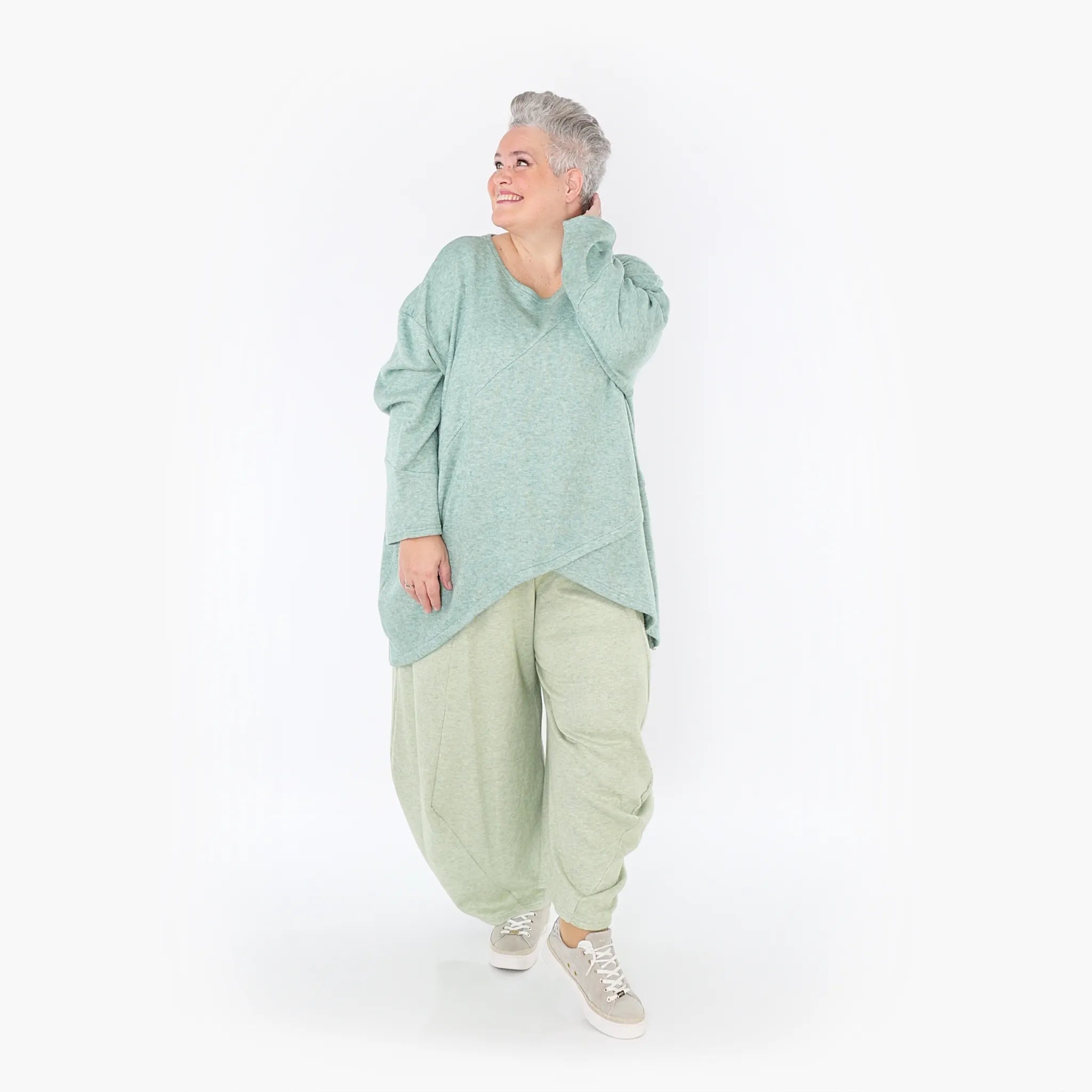  A-Form Bigshirt von AKH Fashion aus Viskose, 1429.07013, Mint, Schick, Modern, Bequem, Schick