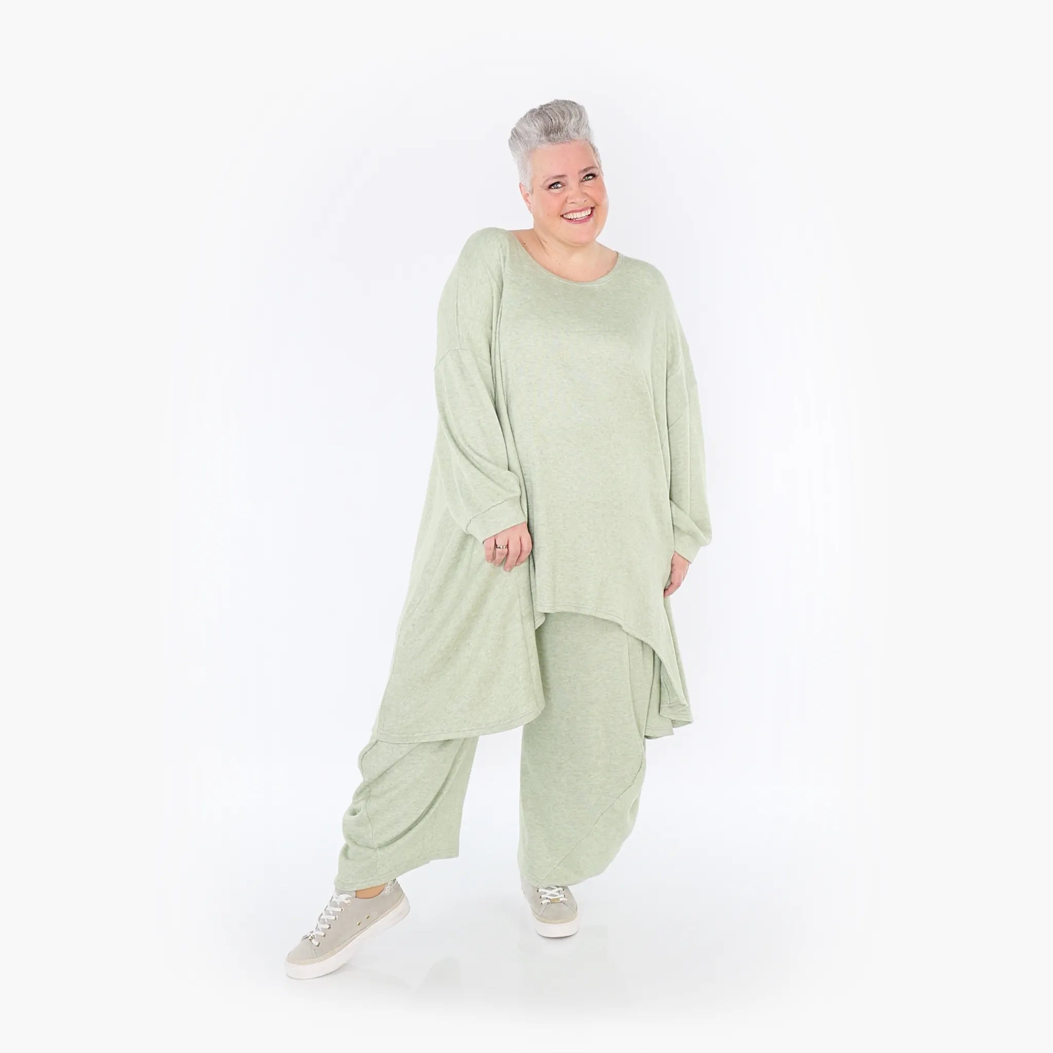  A-Form Bigshirt von AKH Fashion aus Viskose, 1429.07014, Apfelgrün, Schick, Modern, Bequem