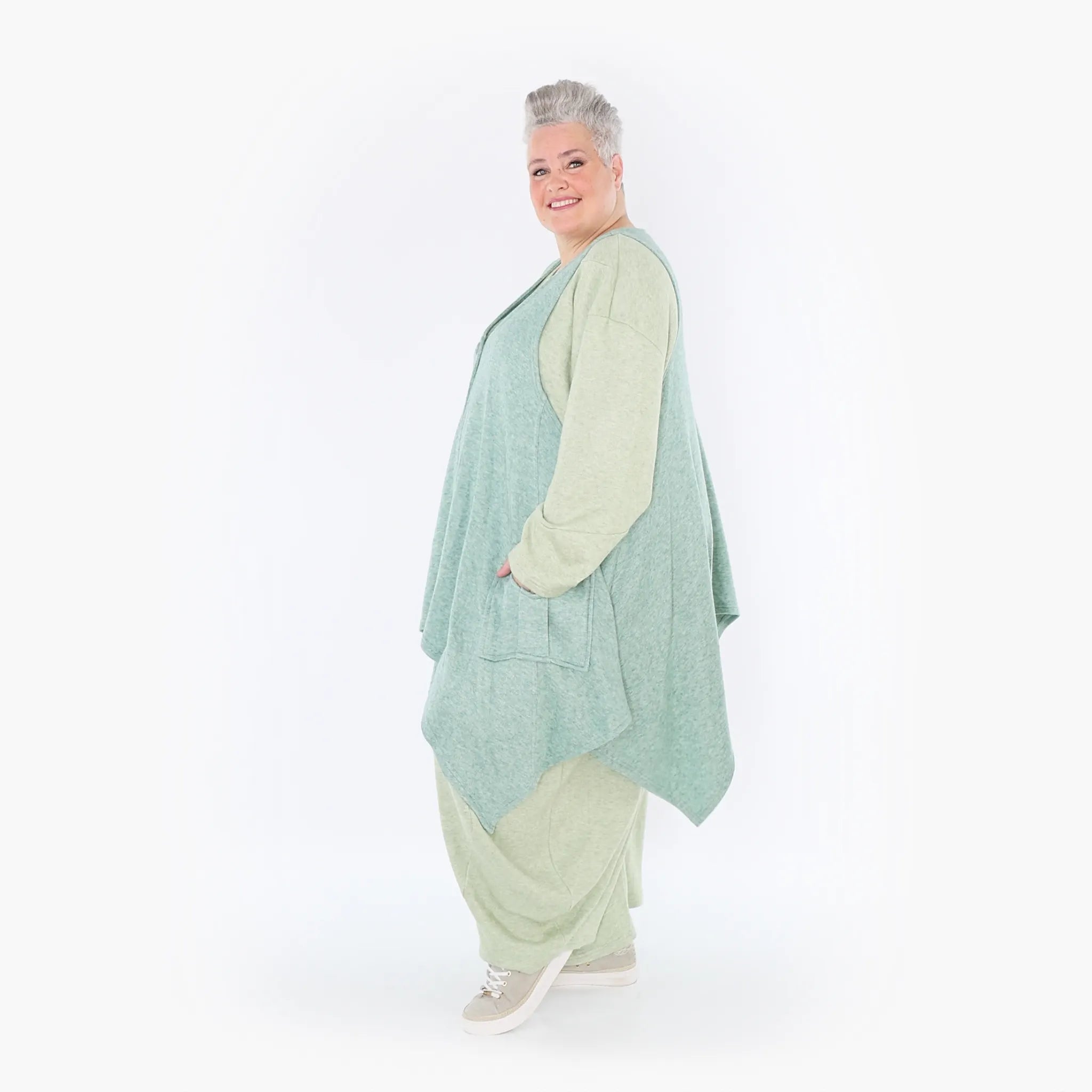  A-Form Weste von AKH Fashion aus Viskose, 1429.00110, Mint, Schick, Modern, Bequem, Schick