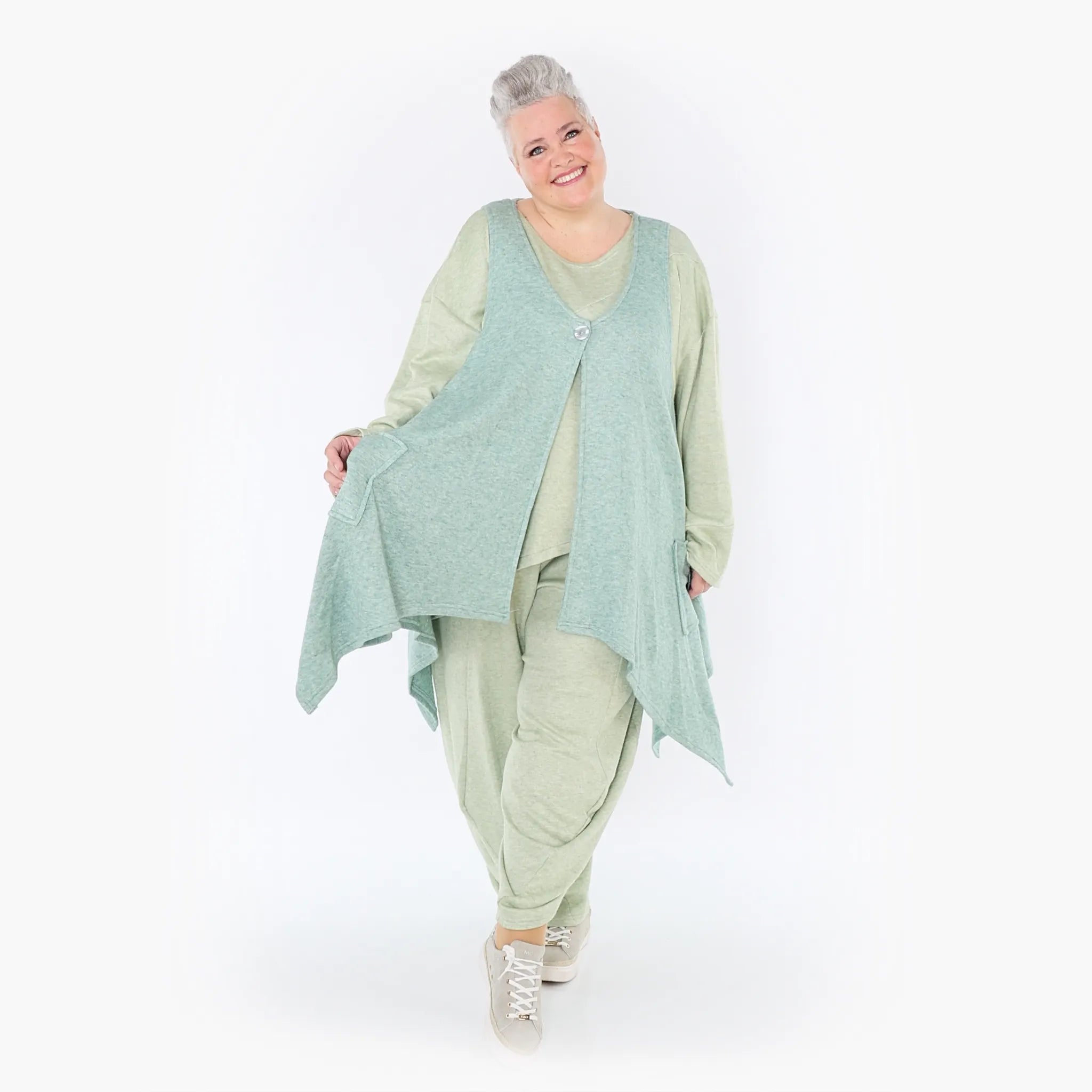  A-Form Weste von AKH Fashion aus Viskose, 1429.00110, Mint, Schick, Modern, Bequem, Schick