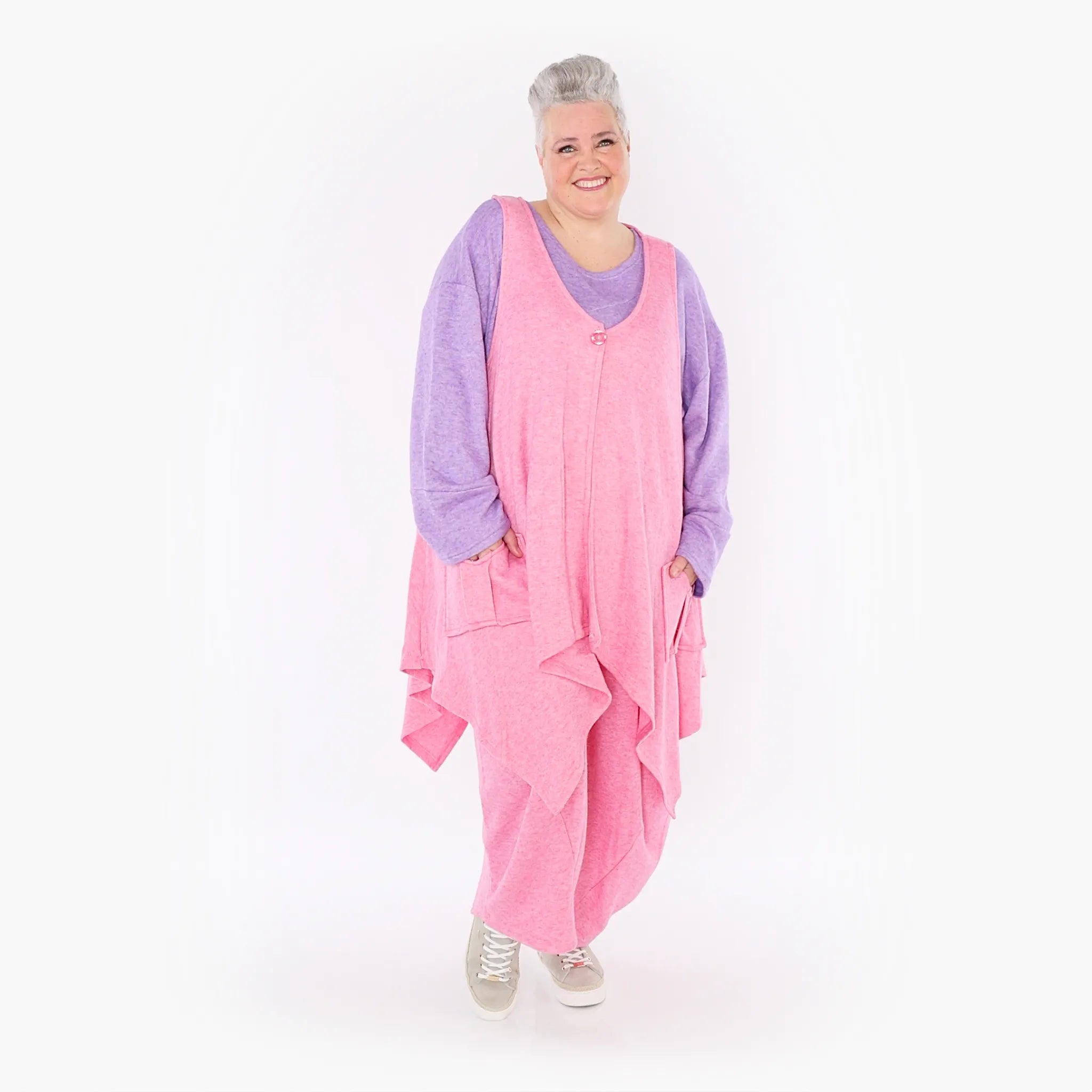  A-Form Weste von AKH Fashion aus Viskose, 1429.00110, Pink, Schick, Modern, Bequem, Schick