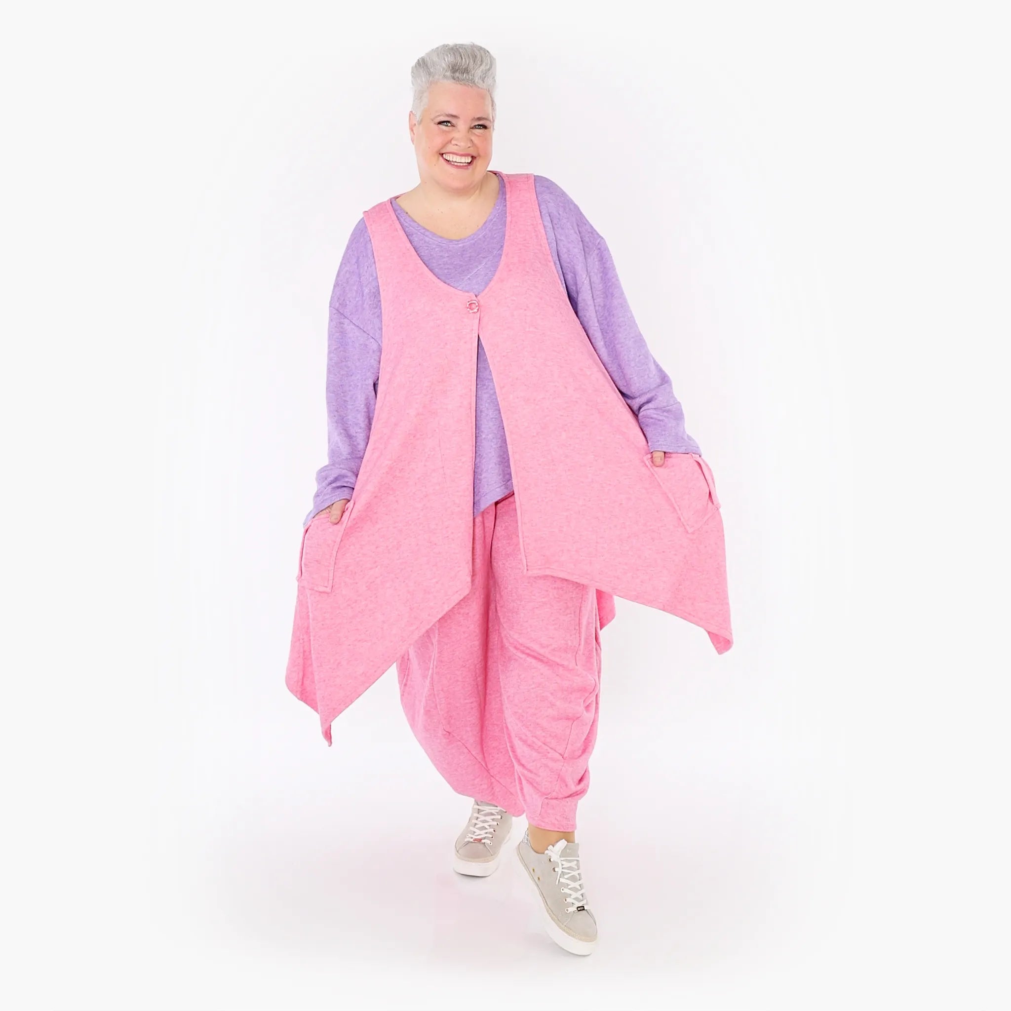  A-Form Weste von AKH Fashion aus Viskose, 1429.00110, Pink, Schick, Modern, Bequem, Schick