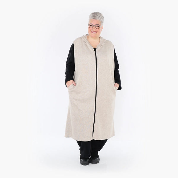  AKH Fashion Weste in gerader Form, aus Viskose, 1429.06879, Beige, Schick, Modern, Bequem