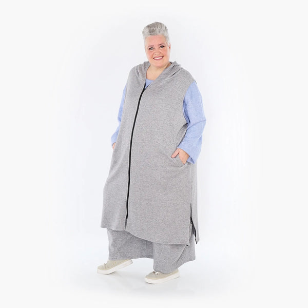  AKH Fashion Weste in gerader Form, aus Viskose, 1429.06879, Hellgrau, Schick, Modern