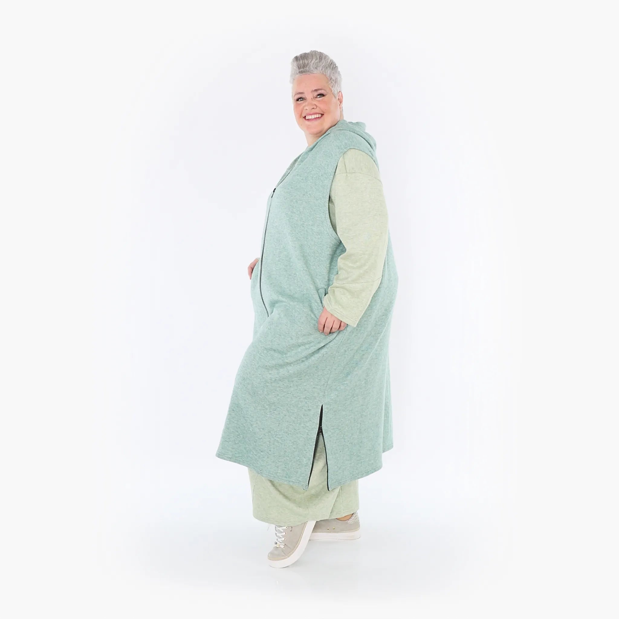  AKH Fashion Weste in gerader Form, aus Viskose, 1429.06879, Mint, Schick, Modern, Bequem