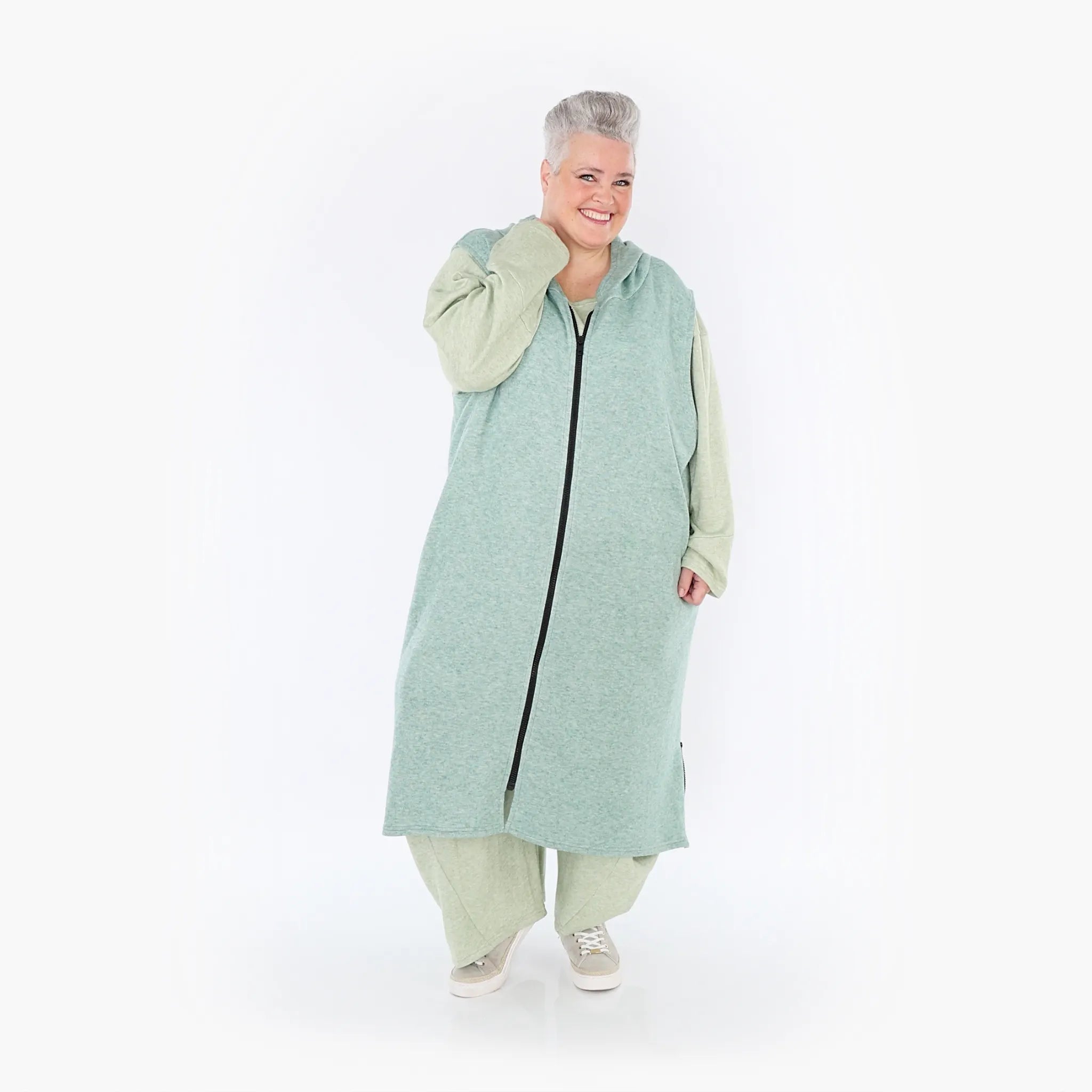  AKH Fashion Weste in gerader Form, aus Viskose, 1429.06879, Mint, Schick, Modern, Bequem