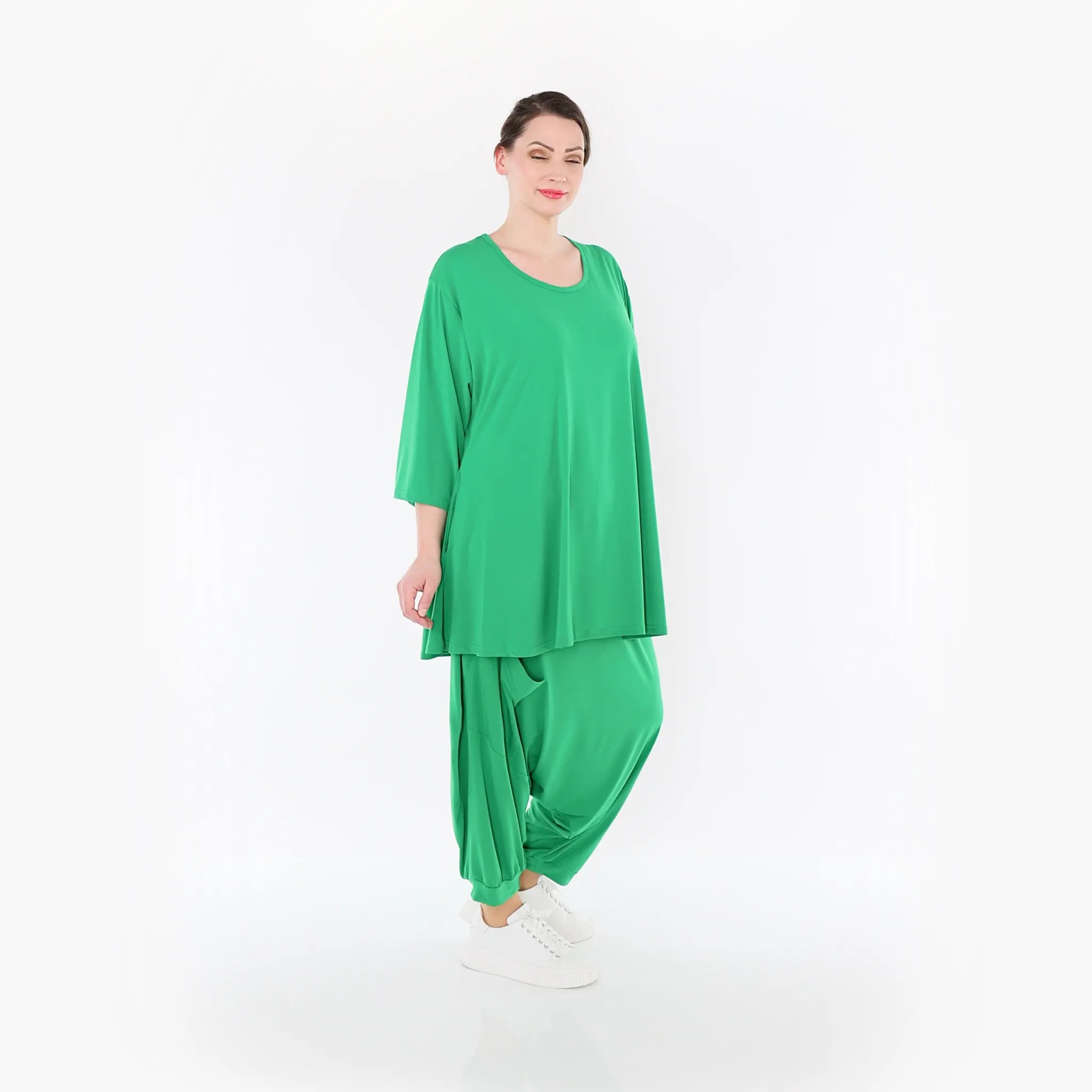  Haremshose von AKH Fashion aus Materialmix, 1431.06950, Grün, Schick, Modern, Bequem