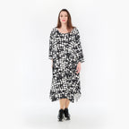  Ballonkleid von AKH Fashion aus Materialmix, 1433.06025, Schwarz/Weiß, Schick, Modern