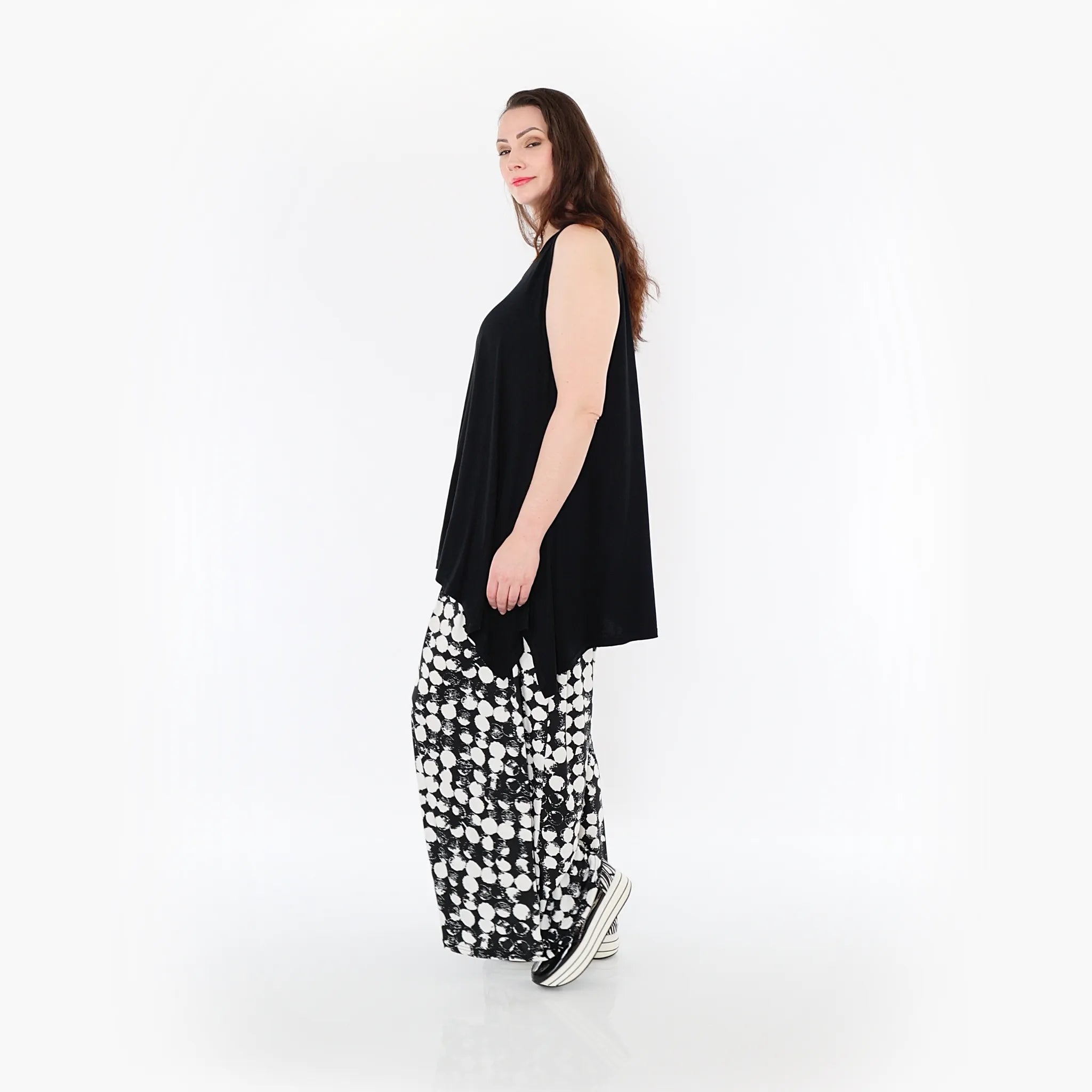  Marlene Hose von AKH Fashion aus Materialmix, 1433.06720, Schwarz/Weiß, Schick, Modern