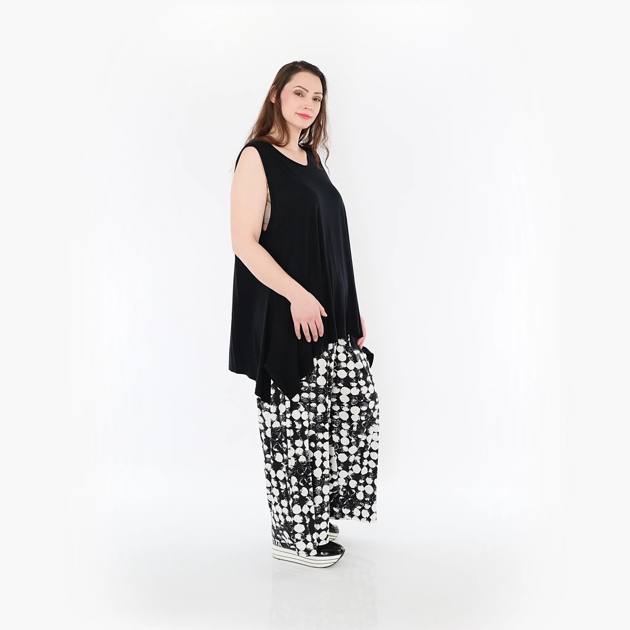  Marlene Hose von AKH Fashion aus Materialmix, 1433.06720, Schwarz/Weiß, Schick, Modern