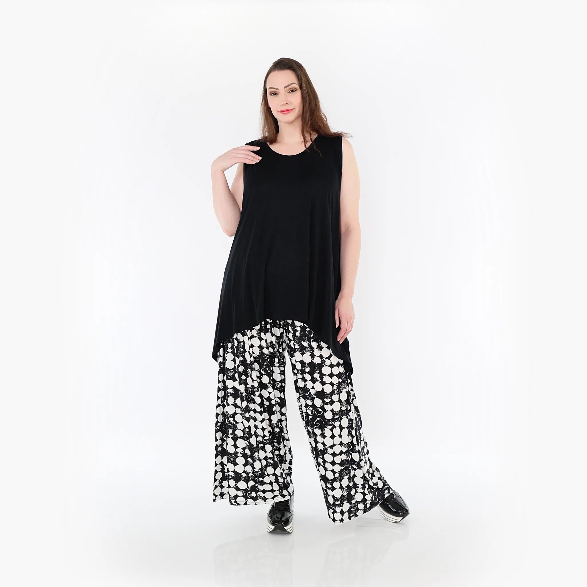  Marlene Hose von AKH Fashion aus Materialmix, 1433.06720, Schwarz/Weiß, Schick, Modern