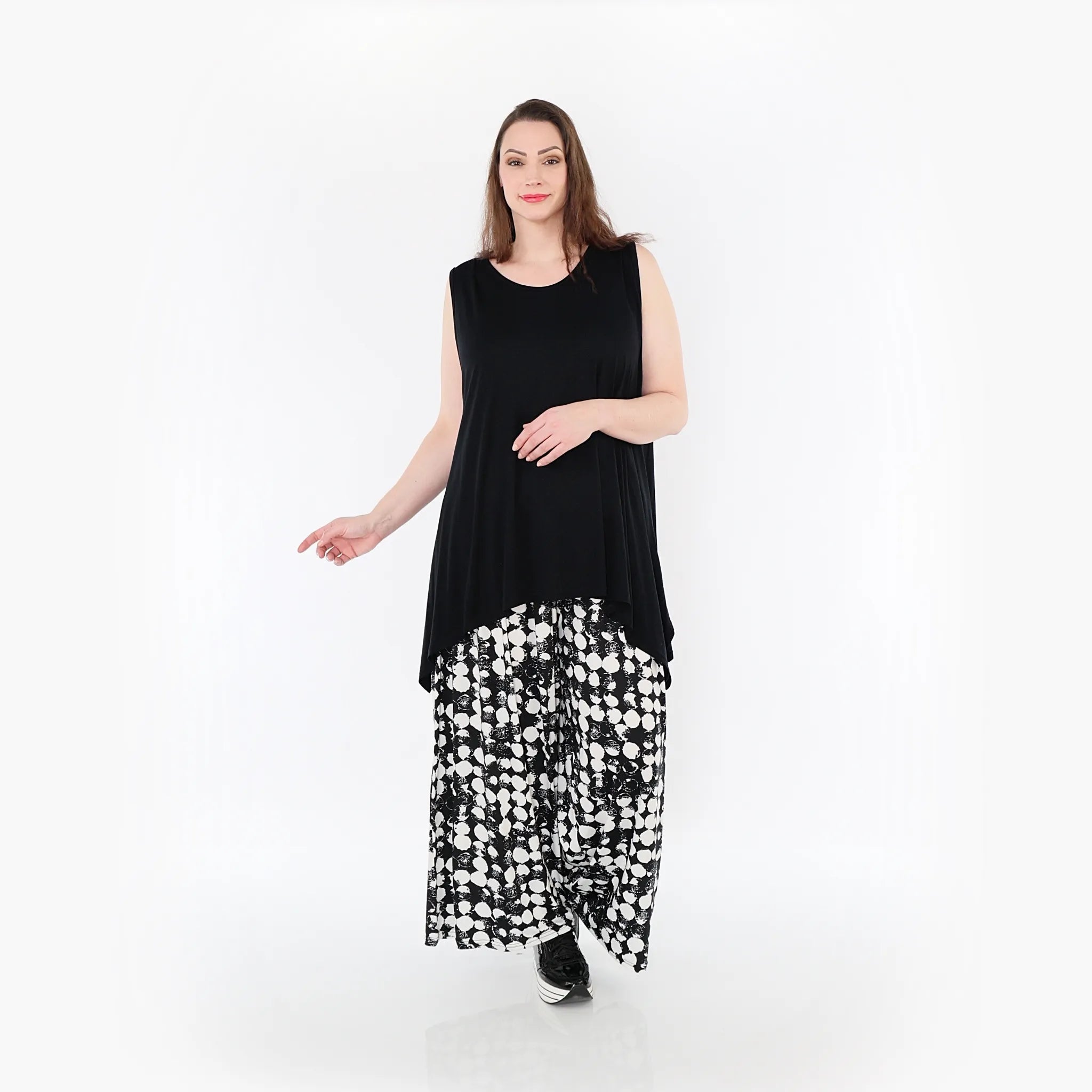 Marlene Hose von AKH Fashion aus Materialmix, 1433.06720, Schwarz/Weiß, Schick, Modern