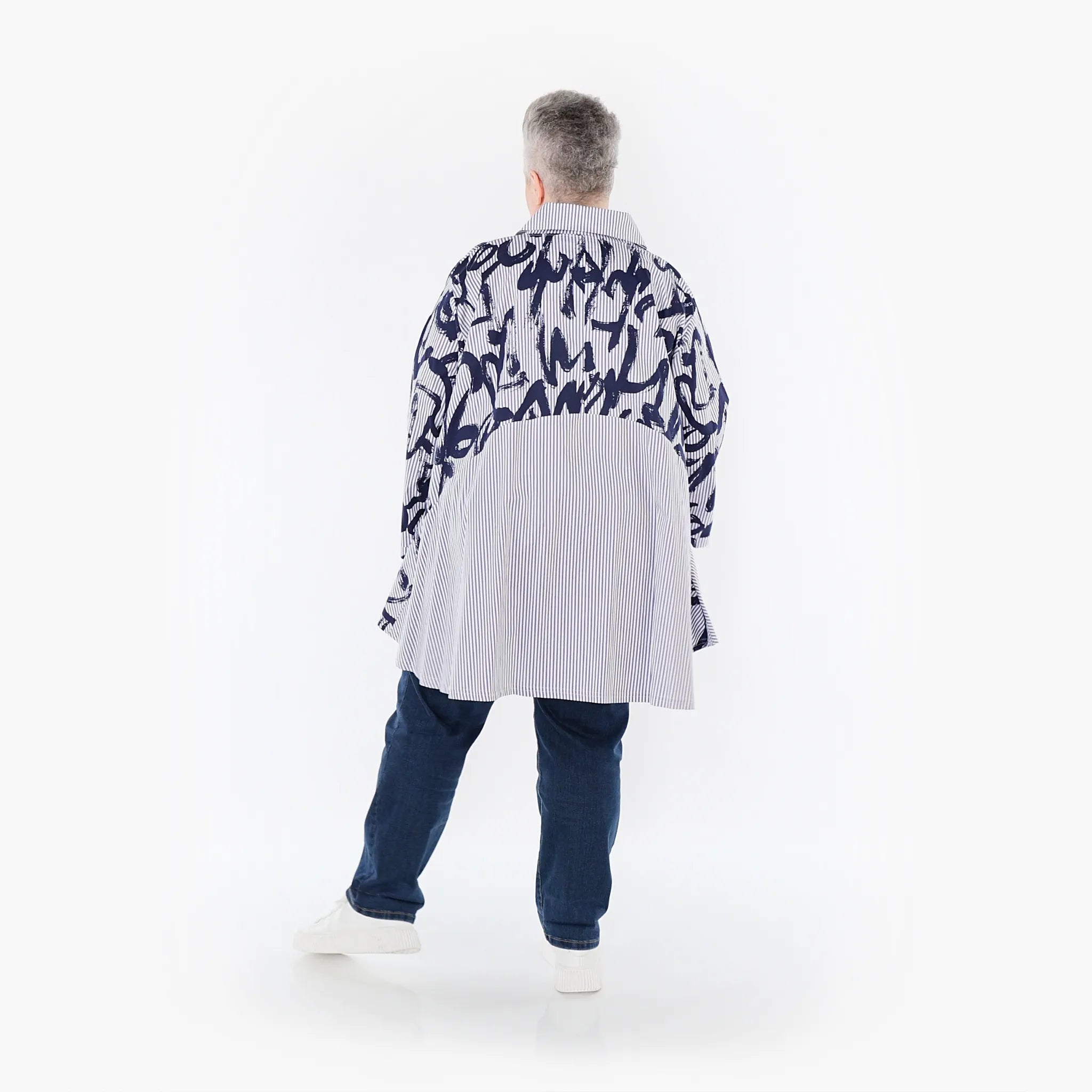  AKH Fashion Bluse in Glocken-Form, aus Baumwolle, 1435.06795, Blau/Weiß, Vichy-Streifen