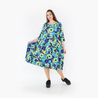  Ballonkleid von AKH Fashion aus Viskose, 1443.06698, Lime/Multicolor, Schick, Schick
