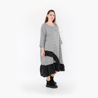  AKH Fashion Kleid in asymmetrischer Form, aus Baumwolle, 1444.07024, Schwarz/Weiß, Schick