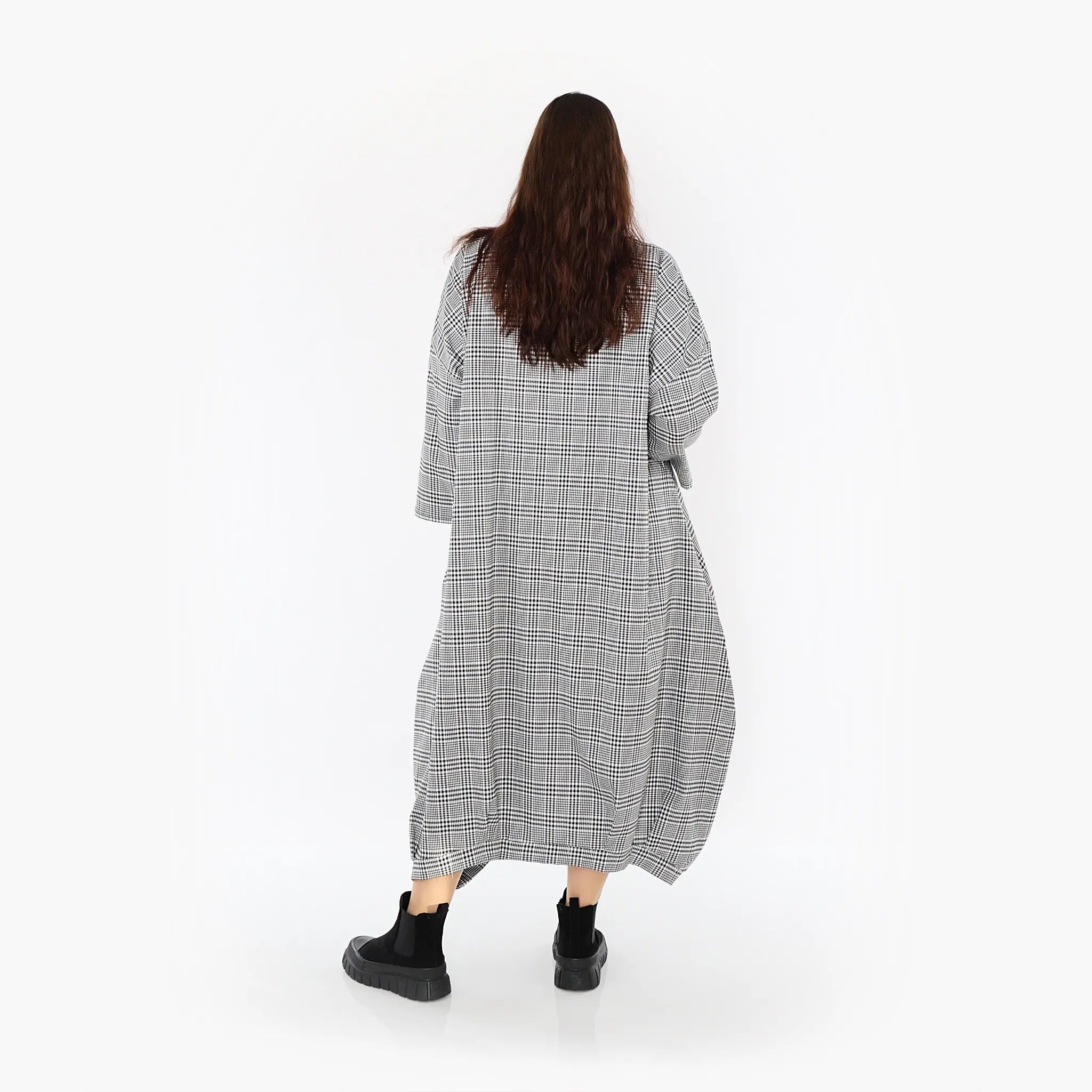  Ballonkleid von AKH Fashion aus Baumwolle, 1444.07033, Schwarz/Weiß, Schick, Modern