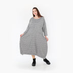  Ballonkleid von AKH Fashion aus Baumwolle, 1444.07033, Schwarz/Weiß, Schick, Modern
