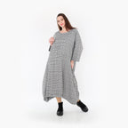  Ballonkleid von AKH Fashion aus Baumwolle, 1444.07033, Schwarz/Weiß, Schick, Modern