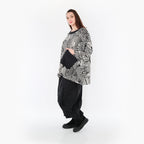  A-Form Bigshirt von AKH Fashion aus Rayon, 1445.07037, Ecru/Schwarz, Grafik, Schick, Modern