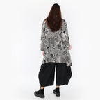  A-Form Jacke von AKH Fashion aus Rayon, 1445.07038, Ecru/Schwarz, Grafik, Schick, Modern