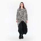  A-Form Jacke von AKH Fashion aus Rayon, 1445.07038, Ecru/Schwarz, Grafik, Schick, Modern