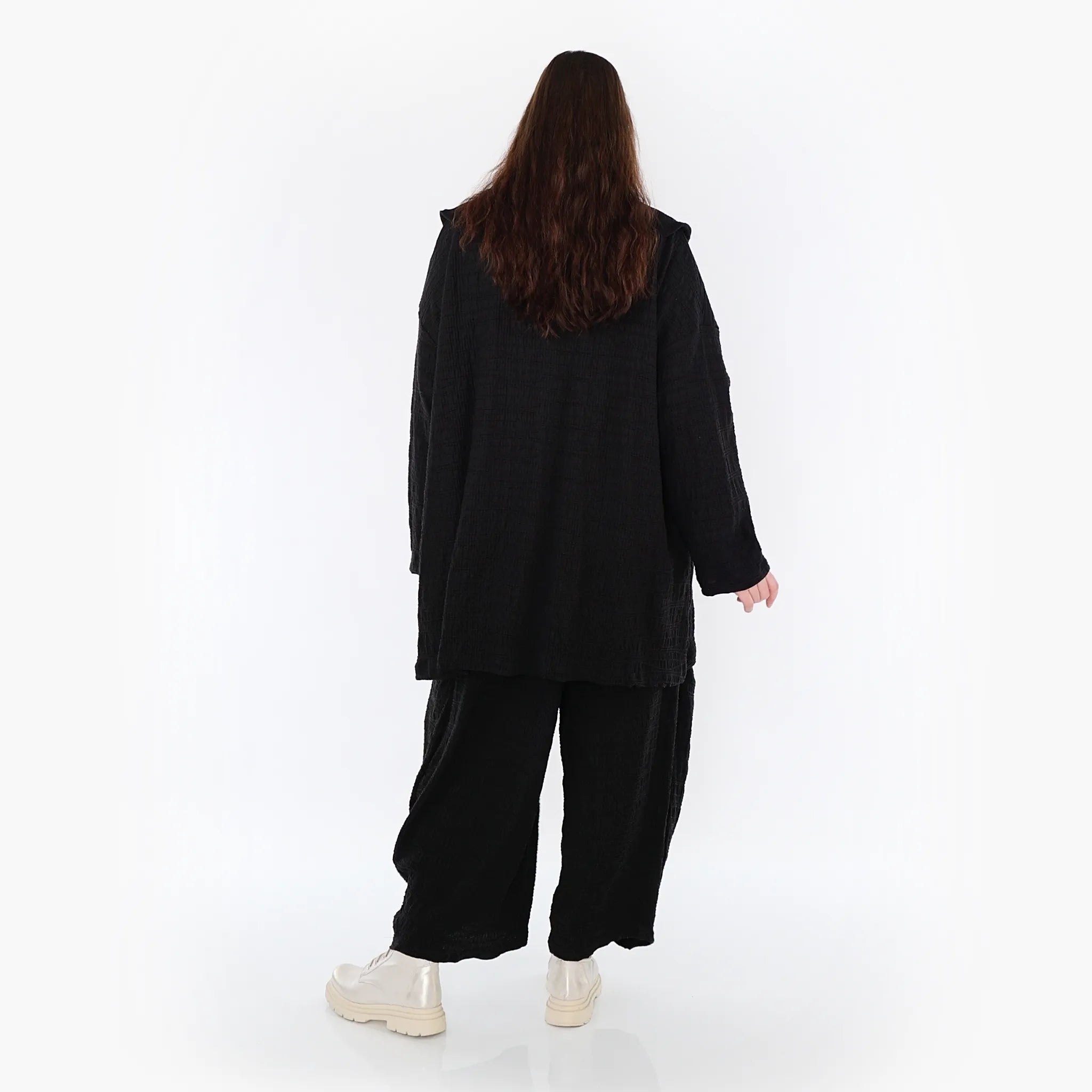  A-Form Jacke von AKH Fashion aus Baumwolle, 1447.06070, Schwarz, Streifen, Schick, Modern