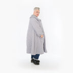 A-Form Mantel von AKH Fashion aus Materialmix, 1448.07034, Hellgrau, Kariert, Schick