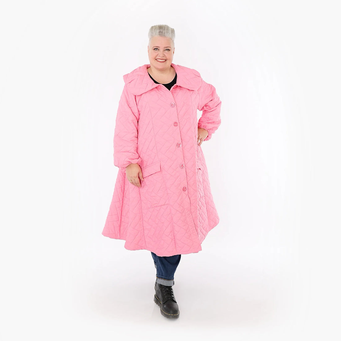  A-Form Mantel von AKH Fashion aus Materialmix, 1448.07034, Pink, Kariert, Schick, Modern