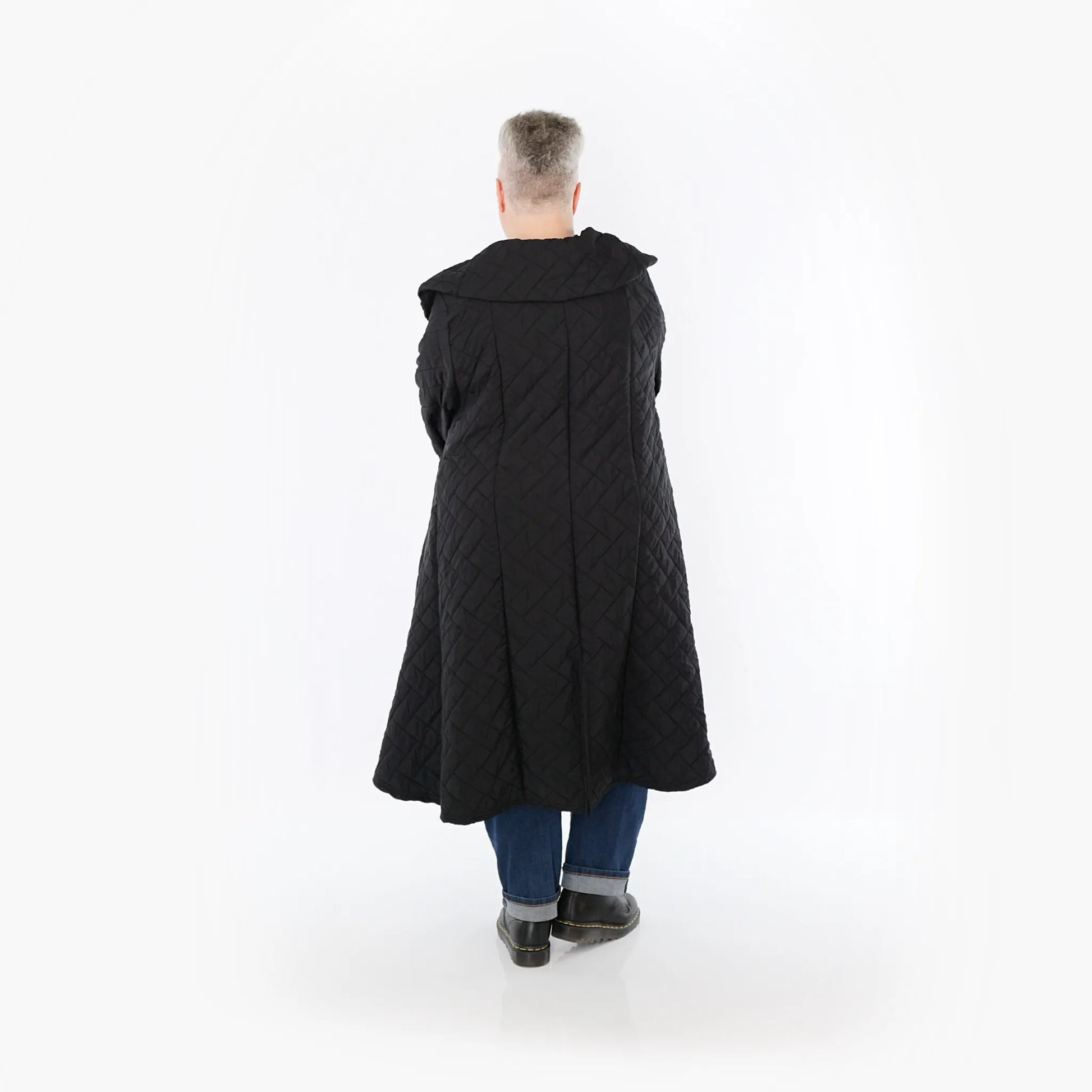  A-Form Mantel von AKH Fashion aus Materialmix, 1448.07034, Schwarz, Kariert, Schick
