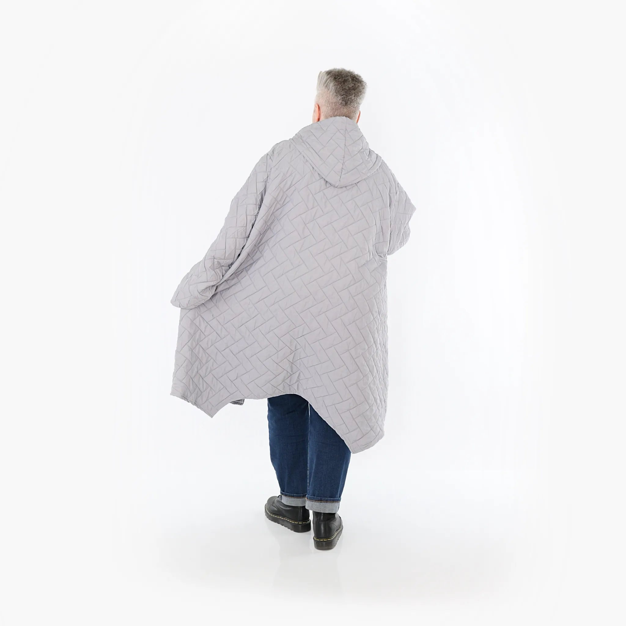  A-Form Mantel von AKH Fashion aus Materialmix, 1448.07043, Hellgrau, Kariert, Schick